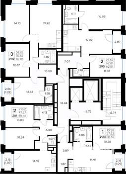 2-к квартира, вторичка, 63м2, 3/16 этаж