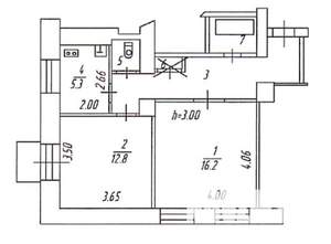 2-к квартира, вторичка, 50м2, 5/5 этаж